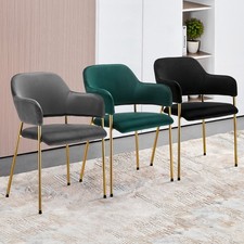 2x Velvet Dining Chairs With