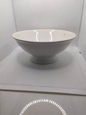 Vintage White Ceramic Stoneware Bowl Large Wash bowl serving 