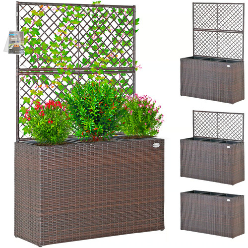 Rattan garden trough planter - garden,