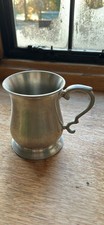 Pewter 1pt tankard, Rose &