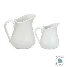 Porcelain White Milk Cream Sauce Jug Cream Gravy Custard Serving M 0.5L/Large 1L
