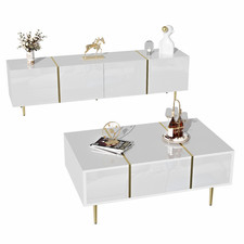 MODERN HIGH GLOSS WHITE COFFEE