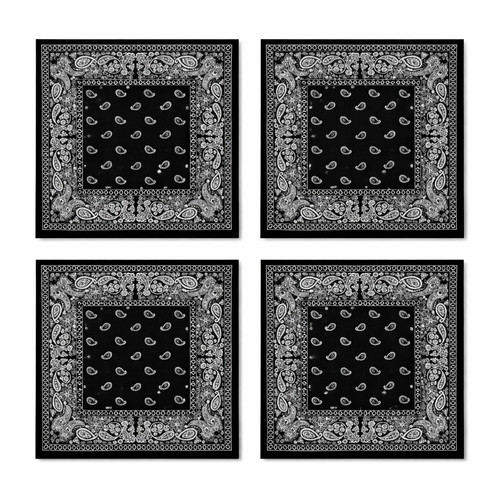 Pack black bandanas 27x27 - 4,