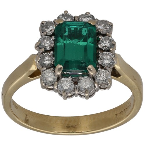 18ct gold diamond emerald - &,