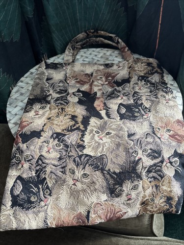 Cat kitten tapestry style tote - style,