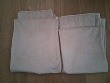 Lined pair of curtains - Velour feel - Champagne/cream colour (52D x 42W)