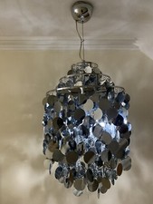 CHANDELIER STYLE MODERN CEILING LIGHT IN SMOkEY GREY &ROUND DROPLET - WIND CHARM