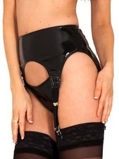Honour Female PVC Polly Suspender Belt in Classic Black