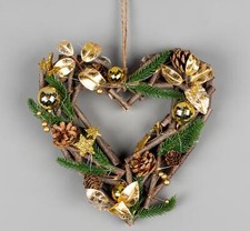 Prelit Heart Wreath 30cm LED