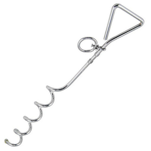 Corkscrew ground spike tie - ground, out