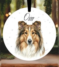 Rough Collie Christmas Bauble