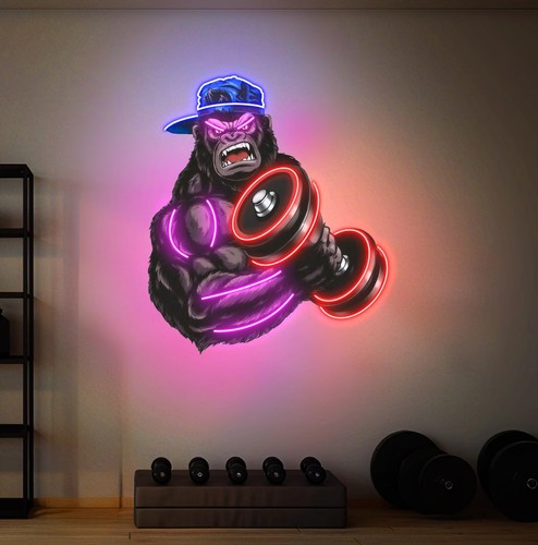Gorilla gym neon - gorilla, sign