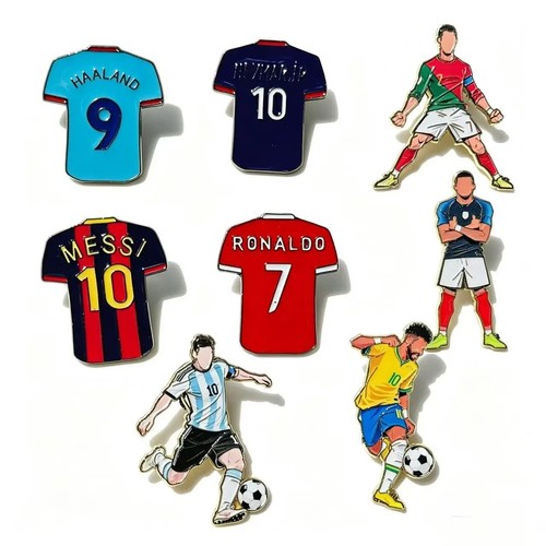 Football player enamel brooch - football,