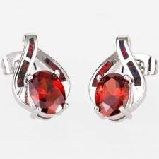 6x8Oval Simulated Garnet Black