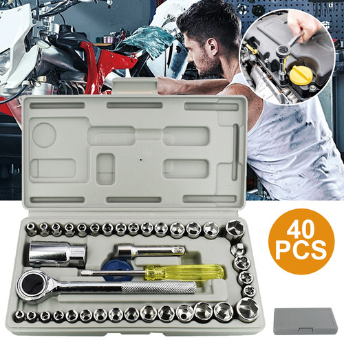 Socket set 8 dr metric - 1/4, 3/8
