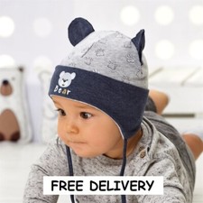 RICH Cotton baby boys hat spring autumn 0-12 months TIE UP KIDS TEDDY CAP