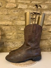 Durango Mens Brown Embroidered Leather Cowboy Boots UK 11 Western Mid Calf