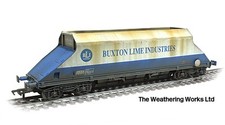Boxed Bachmann JGA Bogie Hopper Wagon Buxton Lime *PRO WEATHERED LOOK*