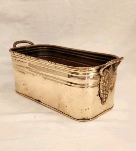 Vintage aged brass planter - vintage,