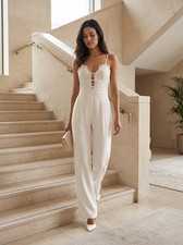 REISS CORA LACE PLUNGE NECK