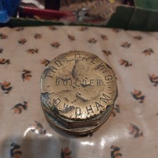 Antique Thos Paling Builder Lowdham  Nottingham Solid Brass Cartwheel Hubcap 