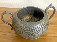 Antique Trafalgar Pewter Sugar Bowl Art Deco With Age Patina 202g