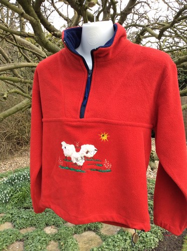 Childrens fleece top red sheep - childrens,