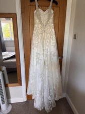 Christine Dando Ivory A-Line Lace & Sparkle Beading Wedding Dress