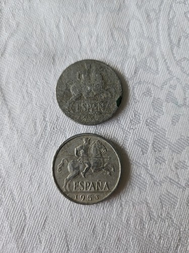 Spain ten centimos - ten, 1940s,