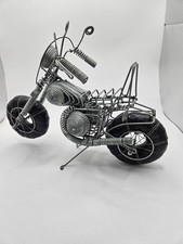 Handcrafted metal motorbike sculpture