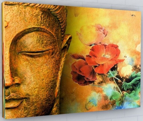 Golden buddha canvas picture - golden,