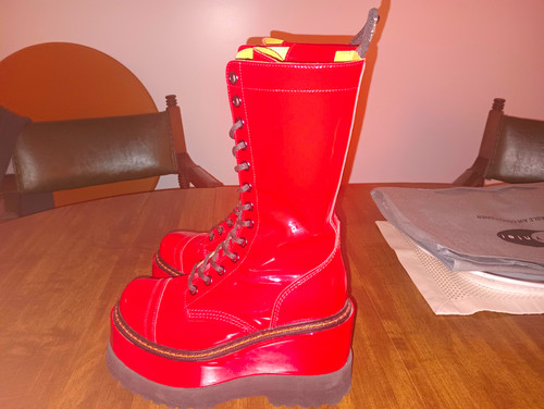 R13 red patent leather - r13,