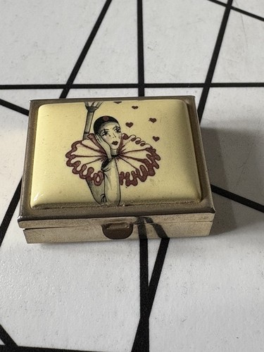 Pierrot clown pill box - pill, trinket