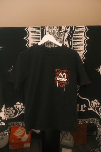 Evisu black shirt with - t-shirt, chest