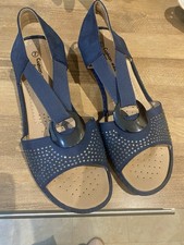 Cushion Walk Blue Sparkly Elasticated Sandals Size 7