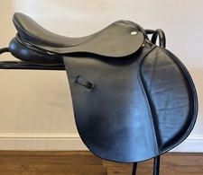 16” Silhouette Medium Fit Black English Leather  Saddle NEW