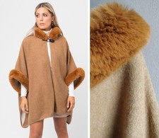 NEW Cape Poncho Overcoat Fur