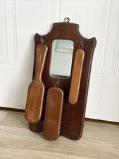 Vintage Wooden Wall Brush Set