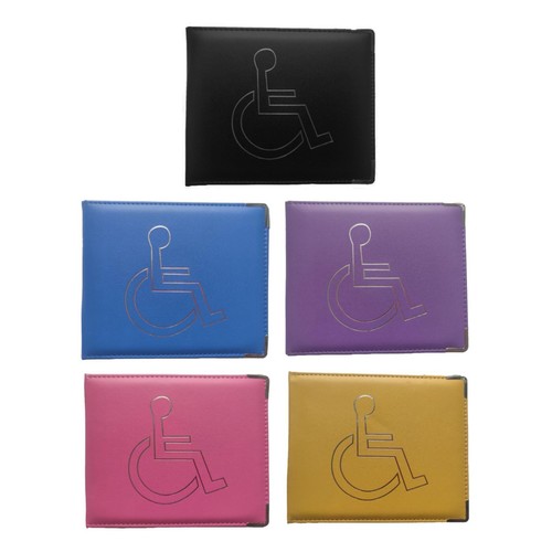 Leather disabled blue badge - disabled,