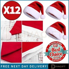 12 x FATHER CHRISTMAS HATS XMAS SANTA PARTY FESTIVE FAMILY HAT GIFT WHOLESALE