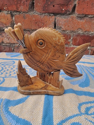 Vintage 1960 wooden fish - 1960's,