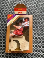 U G TOYS 1979 SMALL DOLL ON WOODEN TRICYCLE BOXED