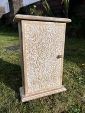 Wooden Vintage Key Cupboard Storage Boho Cabinet Flowers Leaves Shabby Chic