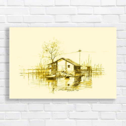 Lakeside cabin sketch yellow - sketch,