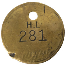 Railway Pay Check Token NER North Eastern Railway H.L 281 - Very Worn