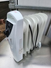 Oil Filled Radiator 700W 6 Fin White Mini Electric Heater Lightweight & Portable