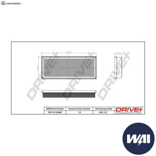 Air filter dp1110 0697 for - filter,