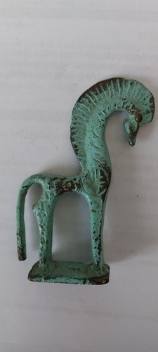 Greek geometric bronze horse - bronze,
