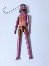 Swedish Folk Art Jigger Doll Vintage Naïve Carved & Painted Wire Hanger 25cm