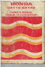 HONDA GX110 & GX140 (1-CYL 4-STR PETROL ENGINE) ORIGINAL 1982 OWNERS MANUAL